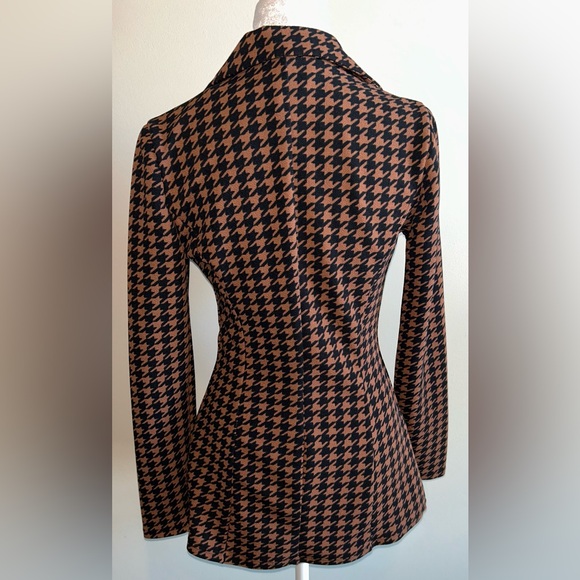 Brown Houndstooth Blazer - Picture 3 of 4